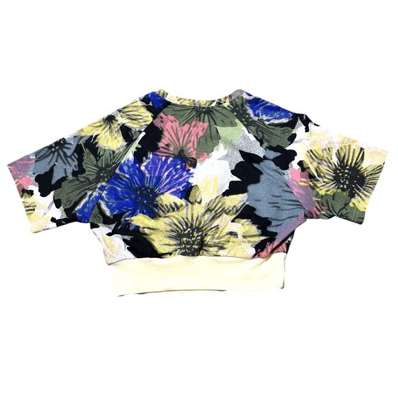 Adidas Multicolor Floral Print Crop Tee NEW - Picture 6 of 7